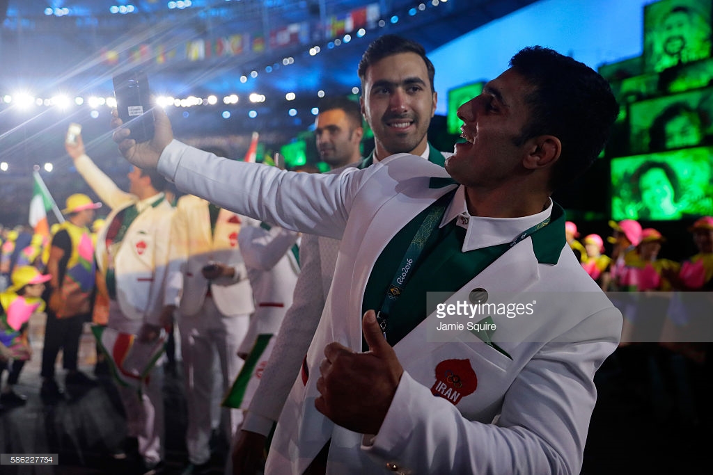 during the Opening Ceremony of the Rio 2016 Olympic Games at Maracana Stadium on August 5, 2016 in Rio de Janeiro, Brazil.