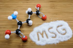 Molecule of glutamate (MSG) a flavor enhancer in many asian food
