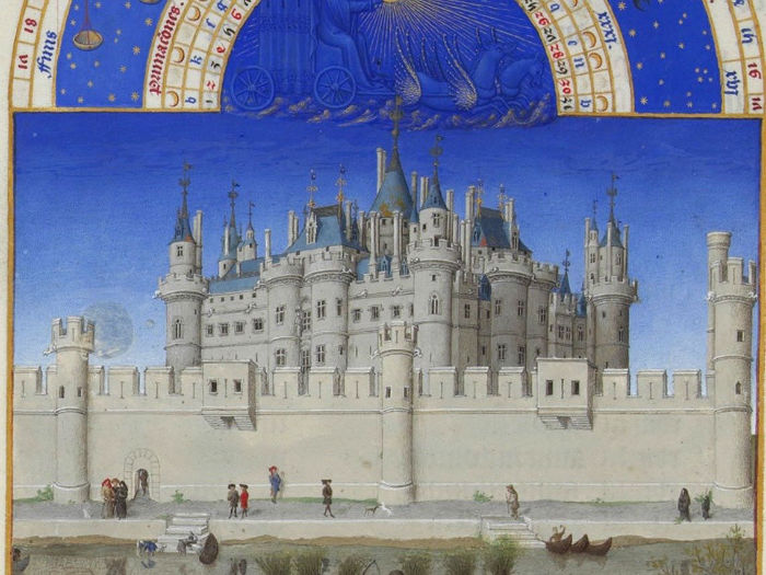 by-the-early-1400s-when-this-painting-was-made-paris-was-already-one-of-europes-largest-cities-if-not-the-largest-thats-the-palais-de-la-cit-a-castle-on-the-le-de-la-cit-behind-the-wall-w700
