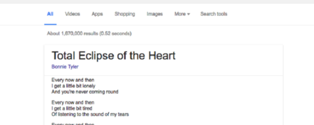 اضافه شدن نمایش متن ترانه‌ها هنگام جست‌وجوی نام آهنگ در گوگل