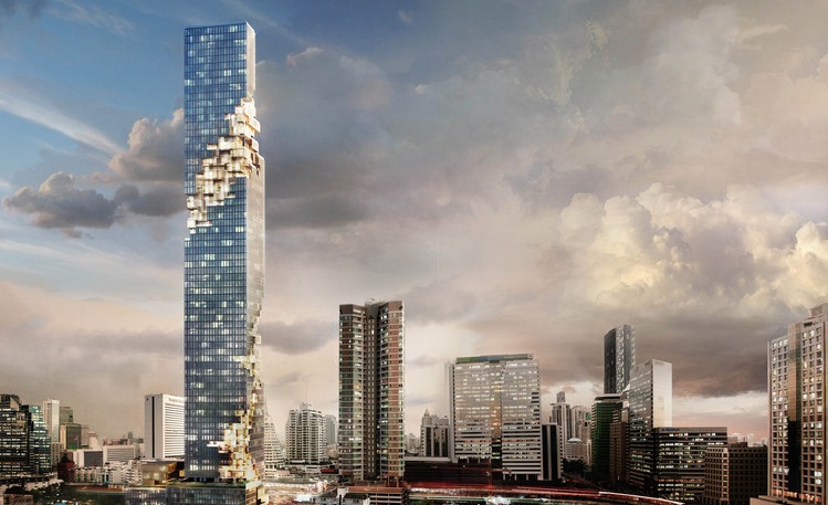 بلندترین ساختمان تایلند با طراحی خاص و نمایش نور گشایش یافت