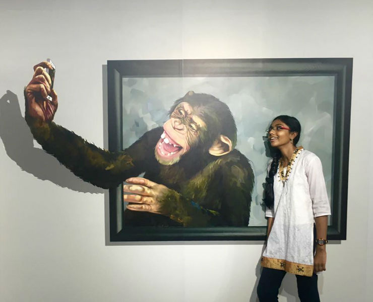 نمایشگاه نقاشی های سه بعدی در هند+ عکس