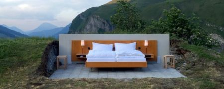 هتلی شگفت انگیز با اتاقی بدون دیوار، در کوه های آلپ سوئیس