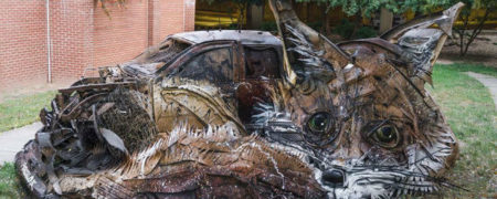 ساخت مجسمه هایی زیبا با استفاده از زباله برای مبارزه با آلودگی شهری