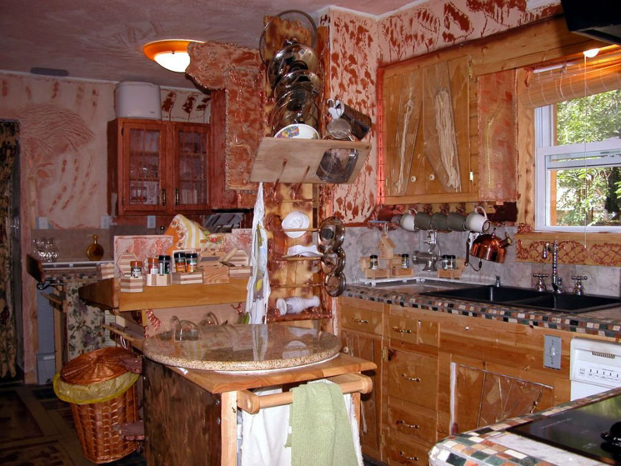 تصویری از آشپزخانه که بیشتر شبیه آشفته بازار است.