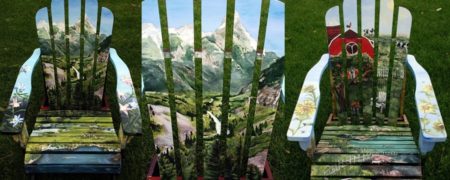 ترسیم چشم اندازهای طبیعی روی صندلی های کهنه