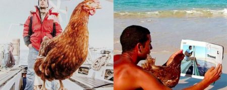 با مونیک آشنا شوید؛ مرغی که مشغول جهانگردی با صاحب خود است