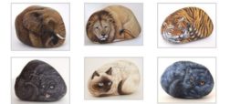 هنرمندی که با ظرافت تمام، تصاویر حیوانات را روی سنگ نقاشی می کند [تماشا کنید]