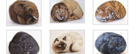 هنرمندی که با ظرافت تمام، تصاویر حیوانات را روی سنگ نقاشی می کند [تماشا کنید]