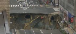 وحشت در سرزمین آفتاب تابان؛ نشست ناگهانی زمین در وسط شهر فوکوئوکای ژاپن حفره ای عظیم و ۱۵ متری پدید آورد [تماشا کنید]