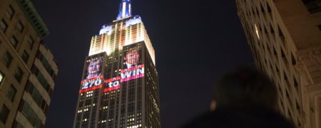 تایم لپسی جالب از به نمایش درآمدن نتایج انتخابات ریاست جمهوری آمریکا بر روی ساختمان امپایر استیت شهر نیویورک [تماشا کنید]