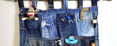 چگونه با شلوارهای جین وسیله ای برای مرتب کردن اشیا خورده ریز بسازیم؟
