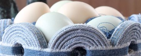 آموزش ساخت سبد تخم مرغ با استفاده از شلوار جین
