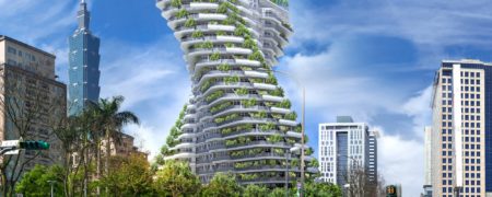 نگاهی به برج های مجلل دوقلو واقع در تایپه تایوان که آلودگی هوا را از بین می برند