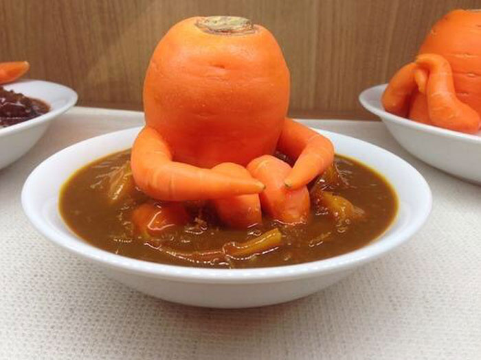 هویج به شکل انسان نشسته