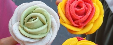 بستنی های بسیار زیبا و خلاقانه ای که به شکل گل درست شده اند