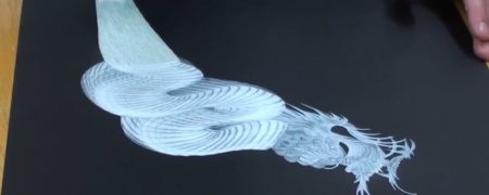 رسم نقاشی زیبای اژدها توسط ژاپنی ها با استفاده از تکنیک «یک ضرب»