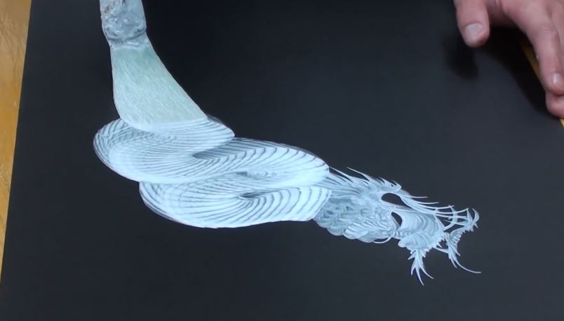 رسم نقاشی زیبای اژدها توسط ژاپنی ها با استفاده از تکنیک «یک ضرب»