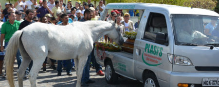 ادای احترام جالب و کم نظیر یک اسب به صاحب درگذشته خود در روز تشییع جنازه