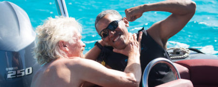 اسکی روی آب باراک اوباما در جزیره خصوصی میلیاردر انگلیسی [تماشا کنید]