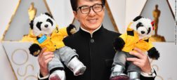 «جکی چان» با دو عروسک خرس پاندا در هشتاد و نهمین دوره مراسم اسکار حضور یافت