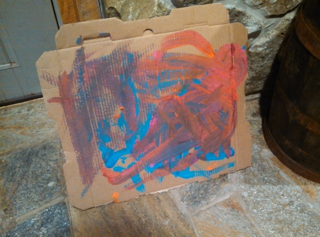 78- جعبه های خالی پیتزا برای نقاشی با رنگ های انگشتی بسیار مناسب هستند و می توانند کودکان را سرگرم کنند. 
