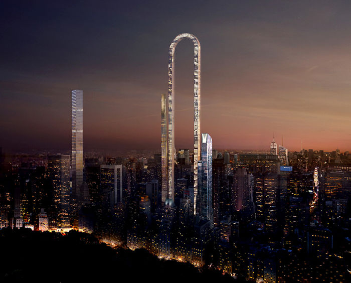 ساخت آسمان خراشی استثنایی و بی نظیر به شکل نعل اسب در شهر نیویورک آمریکا