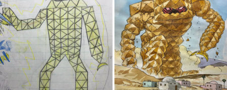 پدری که نقاشی های فرزند خود را به شخصیت های کارتونی بامزه تبدیل کرده است