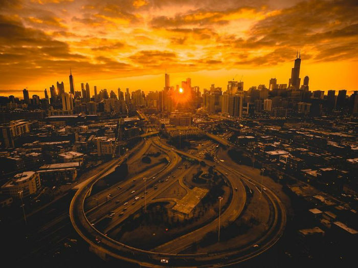 نماهایی خارق العاده از فراز شهر شیکاگو که توسط یک عکاس رومانیایی شکار شده اند