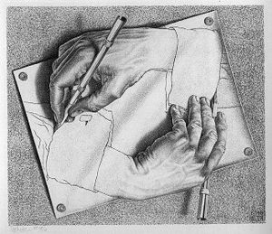 طراحی دست‌ ها ۱۹۴۸ - یکی از مشهورترین آثار موریس اشر