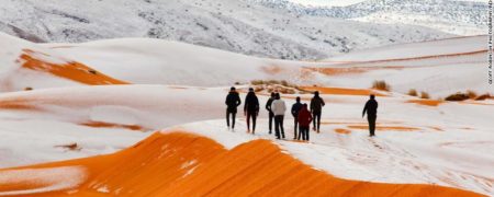 بارش برف در گرم ترین منطقه زمین