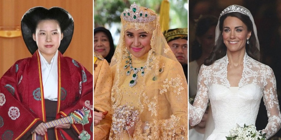 نگاهی به لباس عروس های خاندان های سلطنتی دنیا در روز عروسی شان