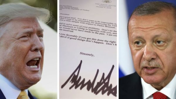 نامه دونالد ترامپ به رجب طیب اردوغان، رییس جمهور ترکیه برای پایان دادن به حمله به شمال سوریه