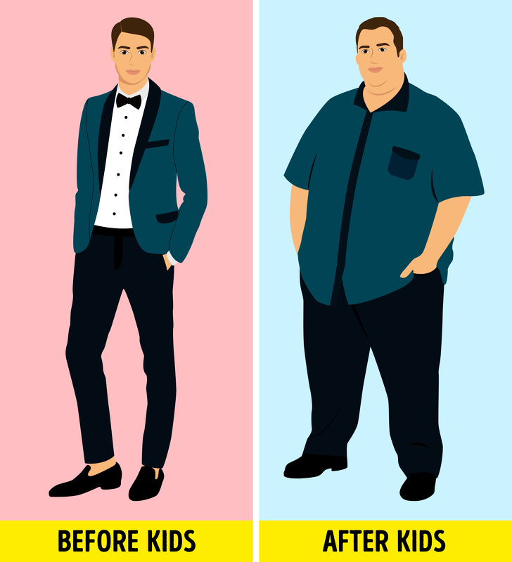 افزایش وزن مردان بعد از پدر شدن