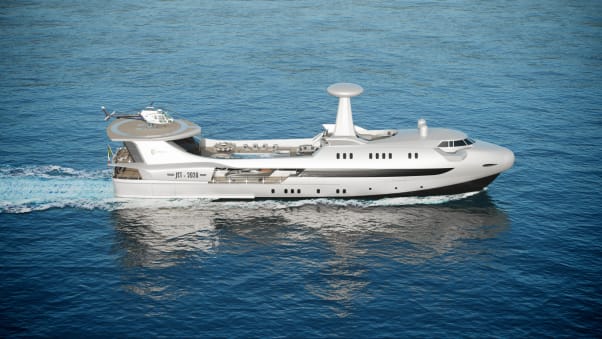 قایق تفریحی Codecasa Jet 2020 که توسط فولویو کودکاسا طراحی شده شبیه یک هواپیماست و بسیاری از ویژگی های سبکی یک هواپیما را به عاریت گرفته است.