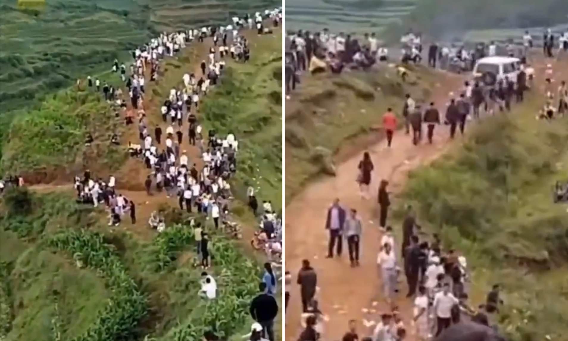 هزاران نفر در چین برای شکار هیولا به دل کوه زدند + ویدیو