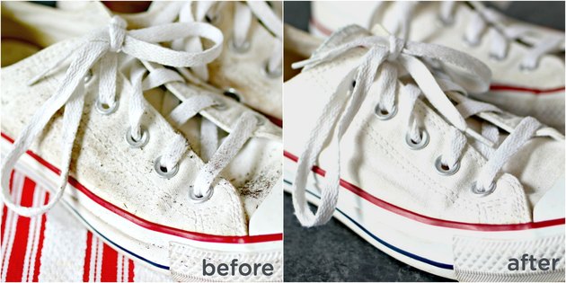 نحوه شستن و تمیز کردن کفش کتانی با یک ترفند خیلی راحت و ارزان
