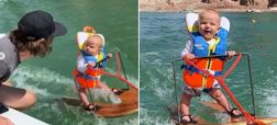 رکوردشکنی جهانی نوزاد ۶ ماهه با اسکی روی آب! + ویدئو