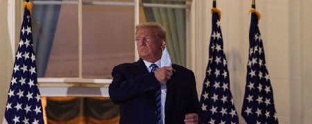 دونالد ترامپ به کاخ سفید بازگشت و ماسکش را برداشت + ویدیو