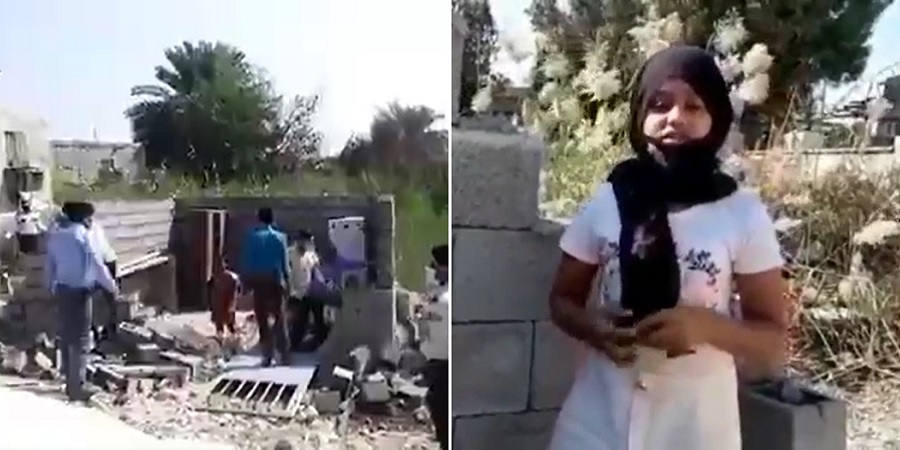 تخریب خانه زنان سرپرست خانوار بندرعباسی و خودسوزی یکی از آنها + ویدئو