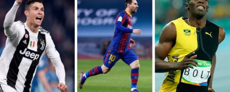 سریع ترین مرد جهان کدام است؟ یوسین بولت، کریستیانو رونالدو یا لیونل مسی؟ + ویدیو