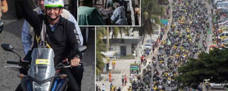 رژه خیابانی رییس جمهور برزیل همراه با هزاران موتورسوار در اعتراض به قرنطینه + ویدیو