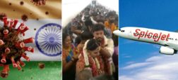 عروسی میان زمین و آسمان در هواپیما! ترفند زوج هندی برای دور زدن محدودیت های کرونایی