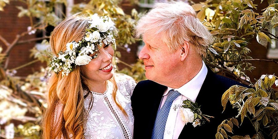تصاویر مراسم عروسی نخست وزیر ۵۶ ساله انگلیس با همسر ۳۳ ساله اش