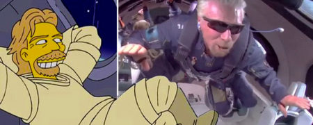 کارتون The Simpsons سفر فضایی ریچارد برانسون را نیز پیشگویی کرده بود؟!