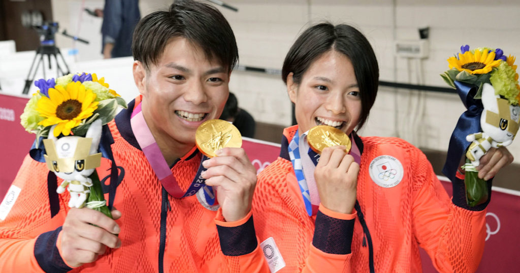 تاریخ سازی خواهر و برادر ژاپنی با کسب مدال طلای المپیک در یک روز