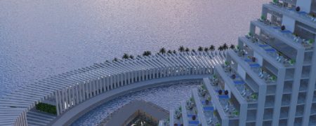 با برج دومینو آشنا شوید؛ بنایی حیرت انگیز دارای زمین گلف، هتل شش ستاره و استخر بی‌انتها