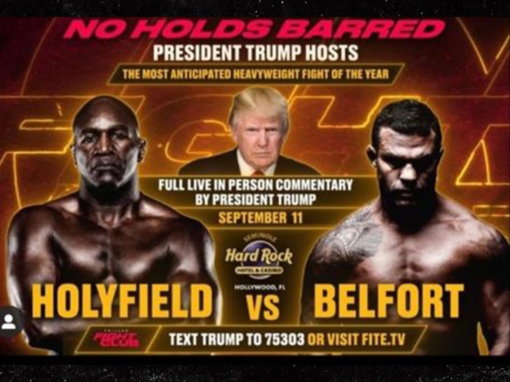 امشب قرار است دونالد ترامپ رییس جمهور سابق ایالات متحده، مسابقه بین هالیفیلد 58 ساله و ویتور بلفورت 44 ساله را گزارش خواهد کرد.