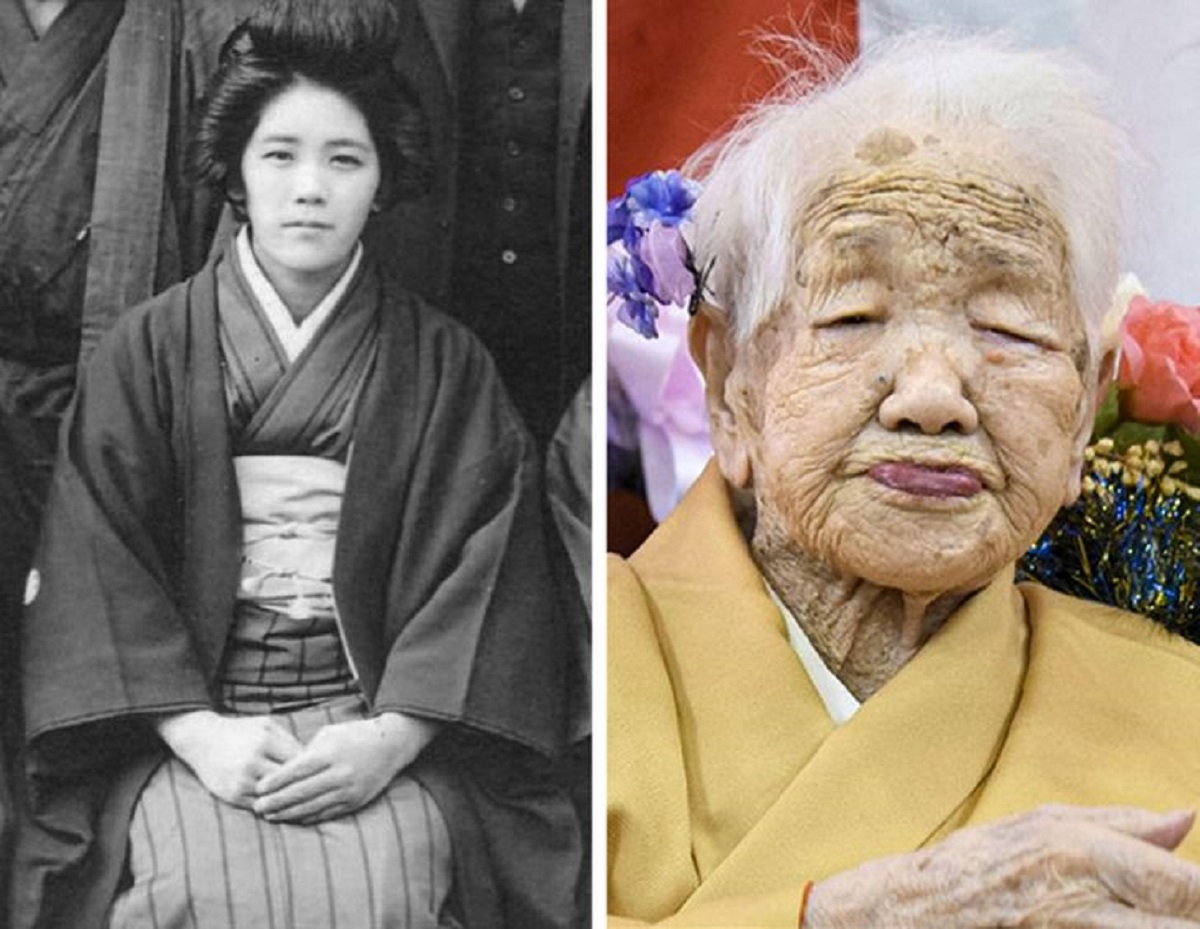 Канэ Танака в молодости. Самый долгоживущий человек в мире за всю историю 256 лет.