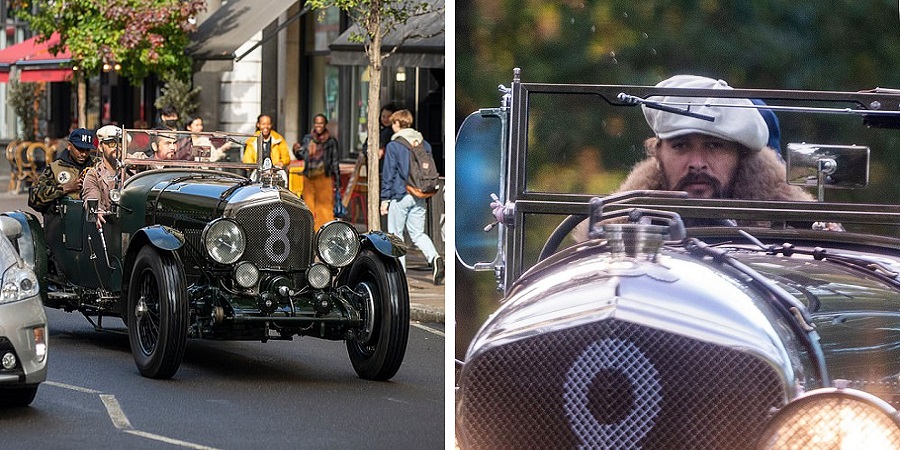تصاویری دیدنی از لندن گردی جیسون موموآ با یک خودروی کلاسیک